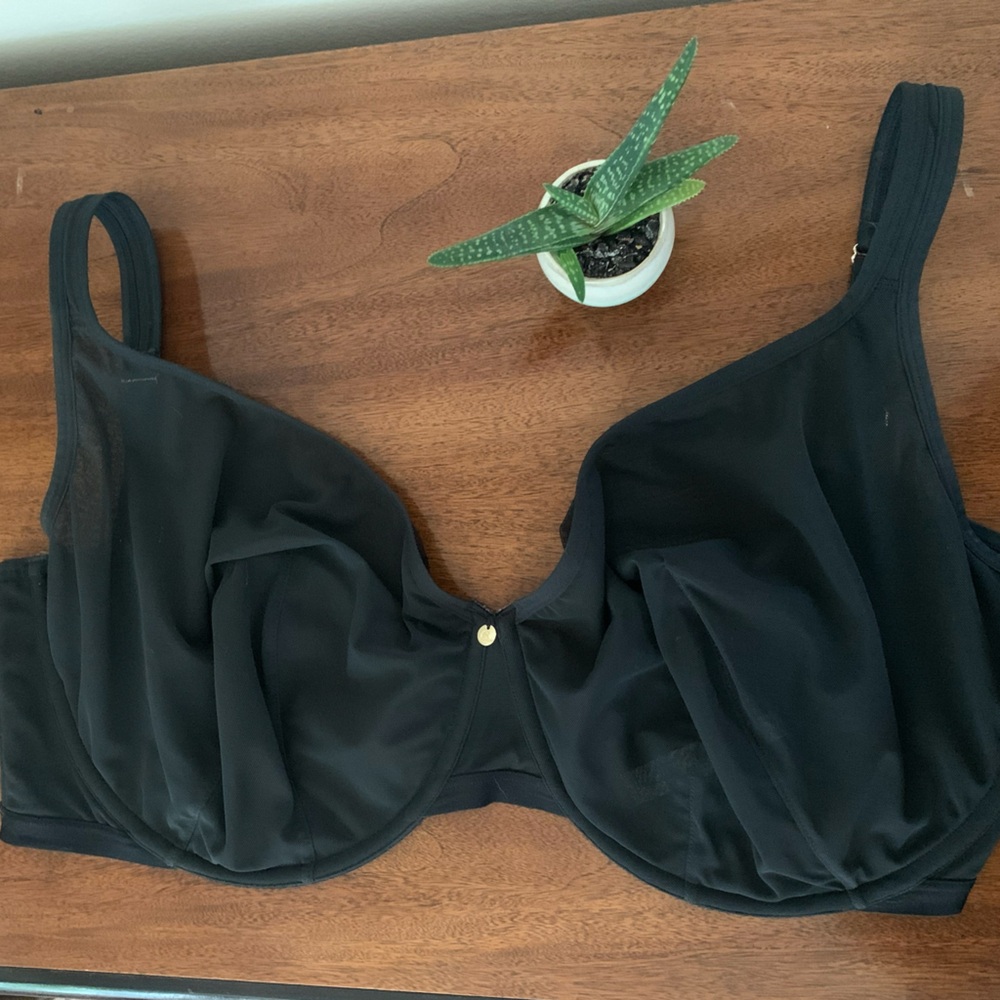 Black Mesh Underwire Unlined T-Shirt Bra 40K